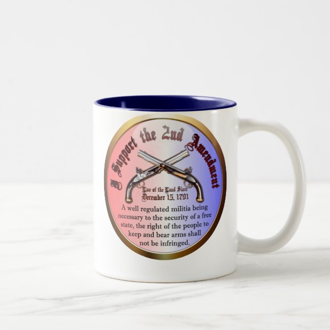 I Support the Second Amendment Two-Tone Coffee Mug (Right)