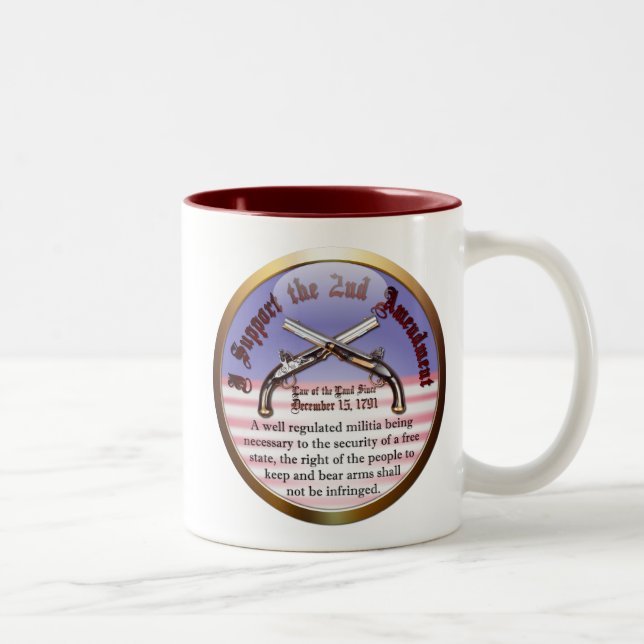 I Support the Second Amendment Two-Tone Coffee Mug (Right)