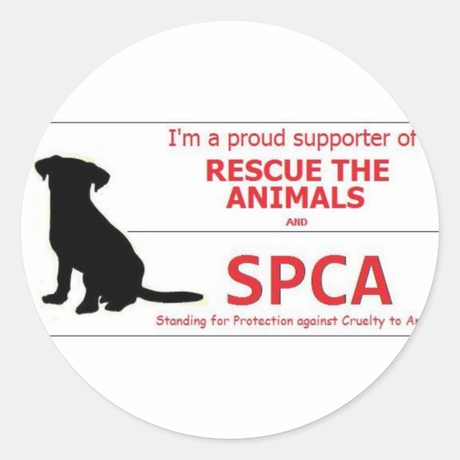 "I Support the SPCA..." Classic Round Sticker (Front)