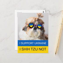 I support Ukraine I Shih Tzu Not Heart flag