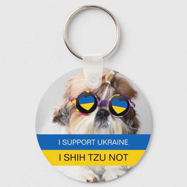 I support Ukraine I Shih Tzu Not Key Ring (Front)