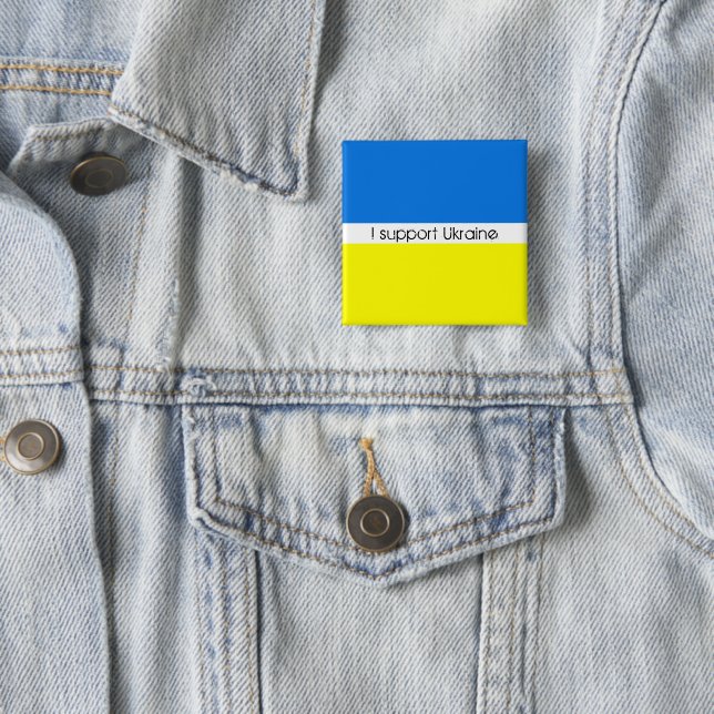 I support Ukraine Pinback Button (In Situ)