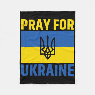 I Support Ukraine Stand With Ukraine Ukrainian Fla Fleece Blanket