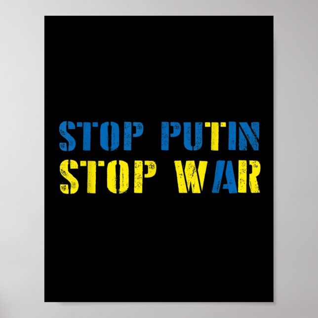 I Support Ukraine Stop Putin Stop War  Poster (Front)