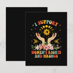 I support women's rights and wrongs vintage card