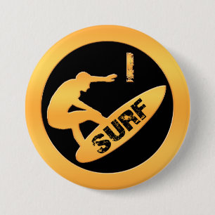 I Surf 7.5 Cm Round Badge