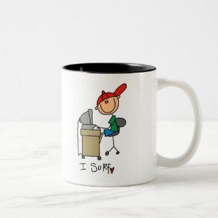 I Surf T-shirts and Gifts Two-Tone Coffee Mug
