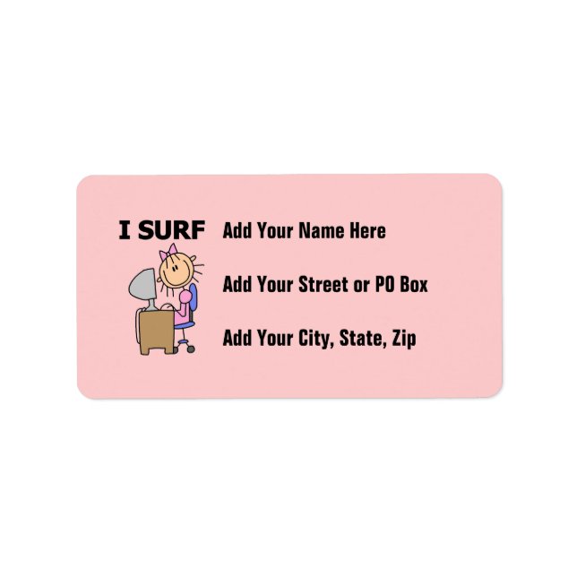 I Surf the Web Label (Front)