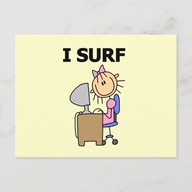 I Surf the Web Postcard (Front)