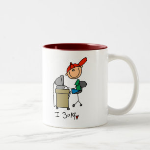 I Surf The Web Tshirts and Gifts Two-Tone Coffee Mug
