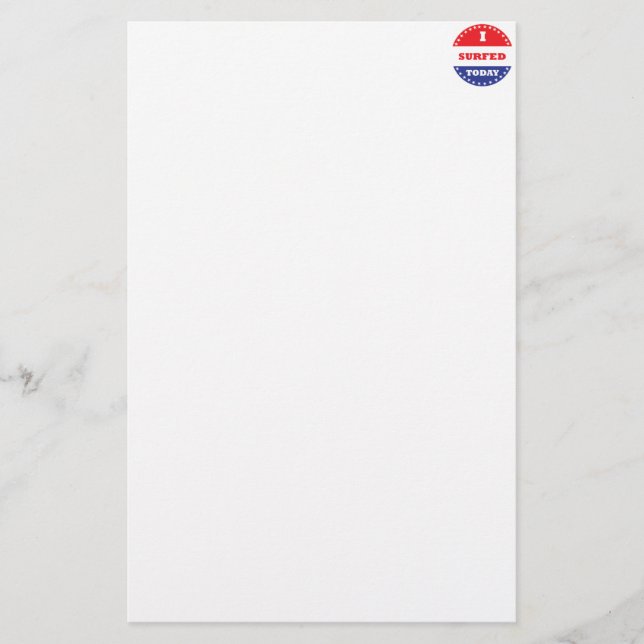 I Surfed Today Stationery (Front)