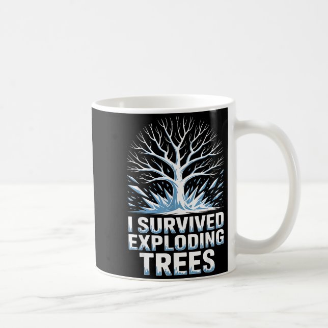 I survive exploding trees midwest snow funny sayin coffee mug (Right)