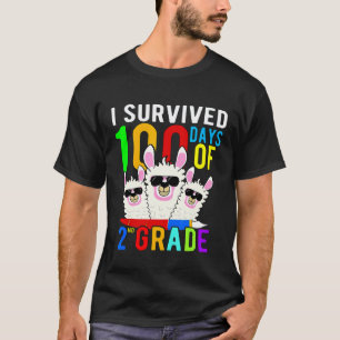 I Survived 100 Days Of 2nd Grade Llama 100th Day O T-Shirt