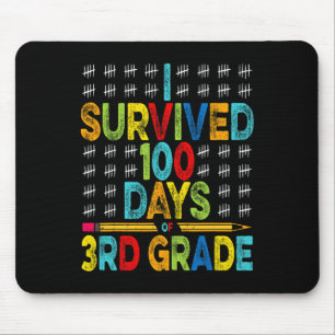 I Survived 100 Days Of 3rd Grade 100th Day Of Scho Mouse Mat