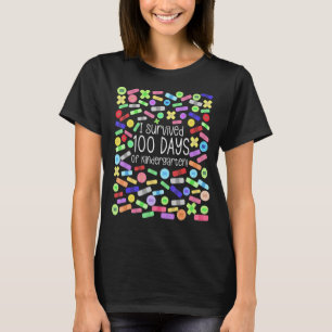 I Survived 100 Days Of Kindergarten 100 Days Schoo T-Shirt