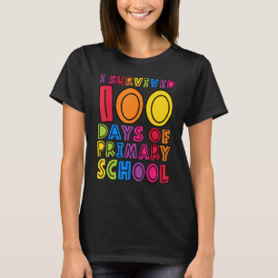 I Survived 100 Days of Primary School Teachers Kid T-Shirt