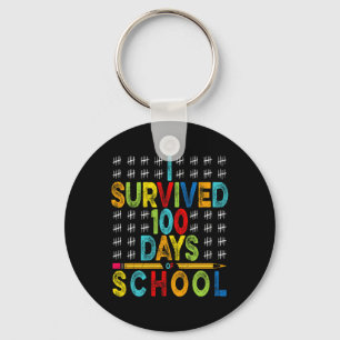 I Survived 100 Days Of School 100th Day Of School Key Ring