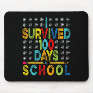 I Survived 100 Days Of School 100th Day Of School Mouse Mat