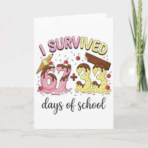 I Survived 100 Days of School 67 + 33 Ice Cream Card