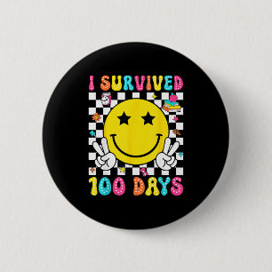 I Survived 100 Days Of School Boys Kids 100th Day 6 Cm Round Badge
