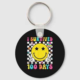 I Survived 100 Days Of School Boys Kids 100th Day Key Ring