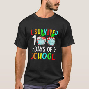 I Survived 100 Days Of School Face Mask 100Th Day T-Shirt