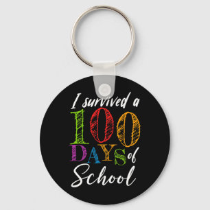 I Survived 100 Days Of School For Teacher And Stud Key Ring