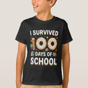 I Survived 100 Days of School Funny Donut Teacher T-Shirt