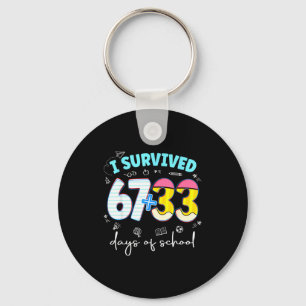 I Survived 100 Days Of School Funny Teacher Kids Key Ring