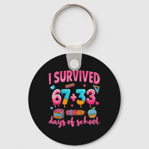 I Survived 100 Days Of School. I Survived 67 Days Key Ring