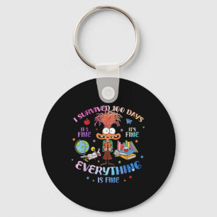 I Survived 100 Days Of School Its Fine Everything Key Ring