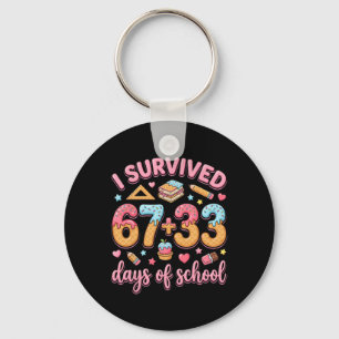 I Survived 100 Days Of School Six Seven Meme Teach Key Ring