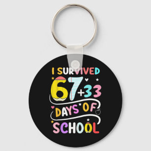 I Survived 100 Days Of School Smarter 67 Teacher B Key Ring