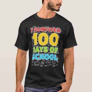 I Survived 100 Days Of School T Shirt Happy 100th 