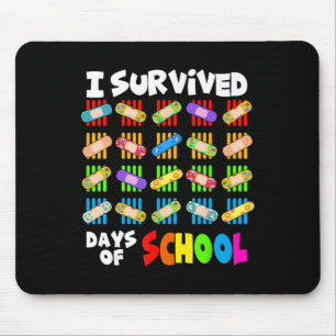 I Survived 100 Days Of School Teacher And Kids Nd  Mouse Mat