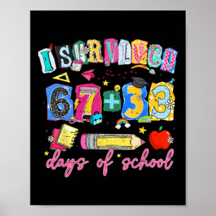 I Survived 100 Days Of School Teacher Clroom 67 Si Poster
