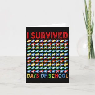 I Survived 100 Days Of School Teacher Kids Bynd Ai Card