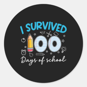 I Survived 100 Days Of School Teacher Student Classic Round Sticker