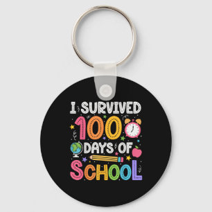 I Survived 100 Days Of School Teachers Students 10 Key Ring