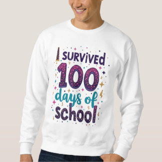 I Survived 100 Days of School Unicorn Design Sweatshirt