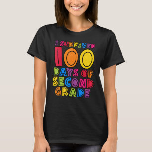 I Survived 100 Days of Second Grade Teachers Kids T-Shirt