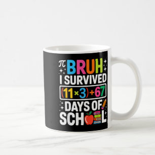 I Survived 100 Days School Bruh Groovy Math Equati Coffee Mug
