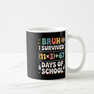 I Survived 100 Days School Bruh Groovy Math Equati Coffee Mug