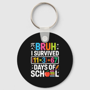 I Survived 100 Days School Bruh Groovy Math Equati Key Ring