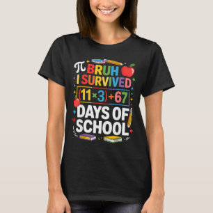 I Survived 100 Days School Bruh Math Equation 100 T-Shirt