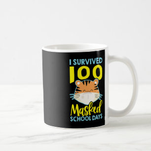 I Survived 100 Masked School Days - 100 Days Of Sc Coffee Mug