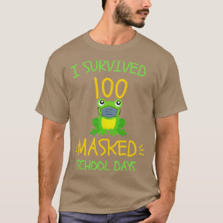 I Survived 100 Masked School Days frog lover T-Shirt