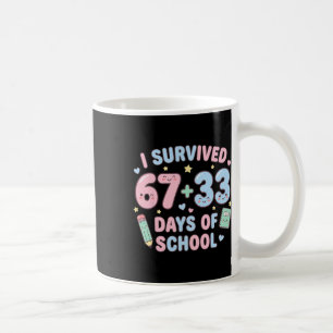 I Survived 100th Days Of School Math Teacher Kids  Coffee Mug