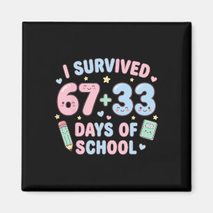 I Survived 100th Days Of School Math Teacher Kids Magnet