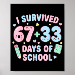 I Survived 100th Days Of School Math Teacher Kids Poster
